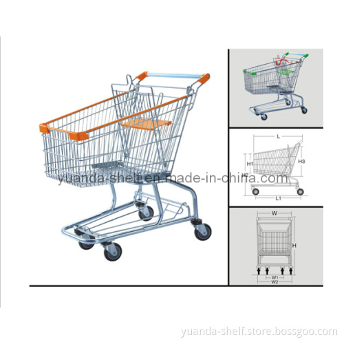 Supermarket Trolley, 100L Grocery Shopping Cart